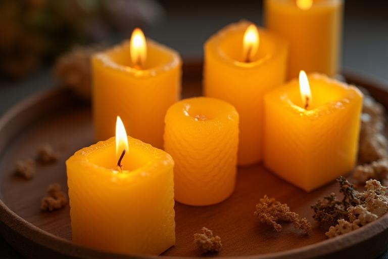 Velas artesanales de cera de abeja